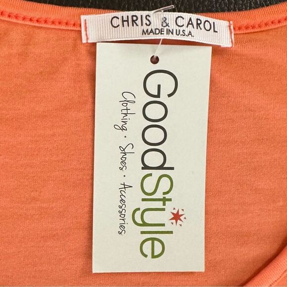 Chris & Carol Women’s Casual Scoop Neck Racerback Tank Top Coral Medium NWT - Picture 4 of 7